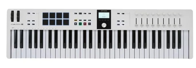 Arturia KeyLab Essential 61 Mk3 White, pads et faders, photo 3